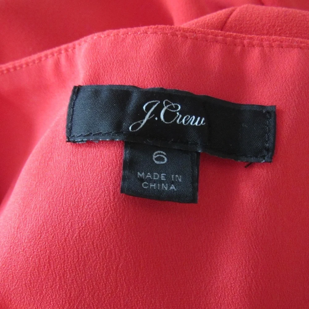 J Crew Sleeveless Ruffle Jumpsuit In 365 Crepe 6 Red Open Back Ankle Length - Picture 12 of 12